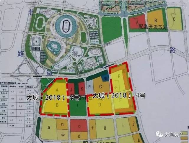 大城(2018)-8号宗地位置 大城(2018)-8号地块紧邻大连市体育中心