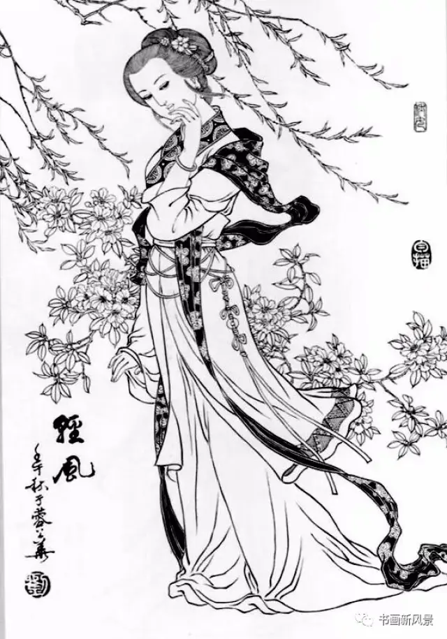 【邀您欣赏】刘公华白描仕女图精选38幅!