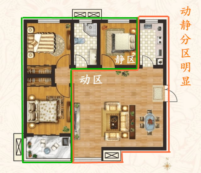 狐行优点四:动静分区明显