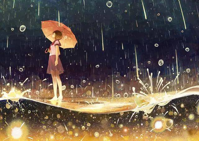 超清治愈插画电脑手机壁纸,最喜欢下雨天打着雨伞的场景