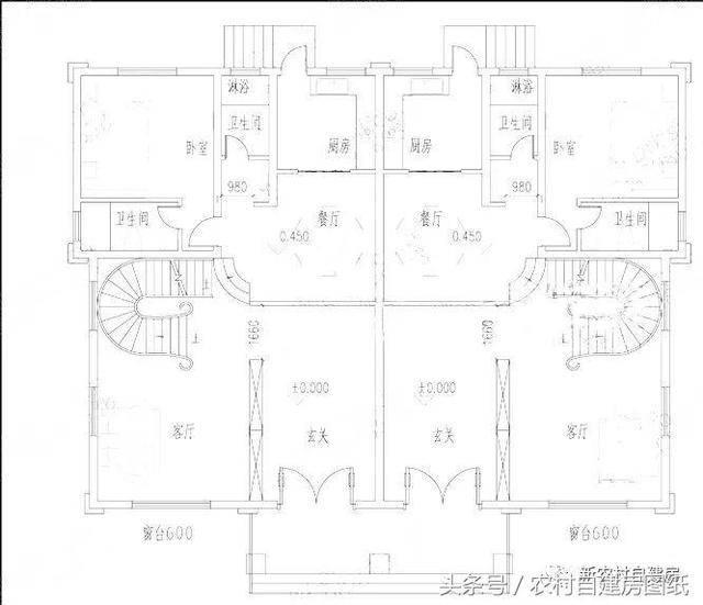 2款双拼别墅,一款带堂屋,一款便宜实用,建房怎么选