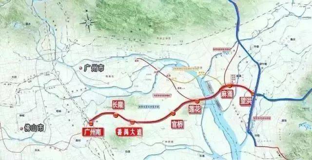 莞城际(广州南站至望洪段)线路示意图
