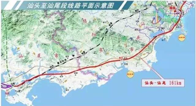 (汕头-汕尾铁路规划图) 2023年建成1条