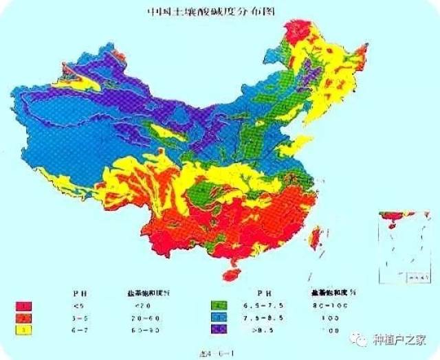 我国土壤酸碱度分布图,广西既是酸性土壤地区,也是缺镁地区.