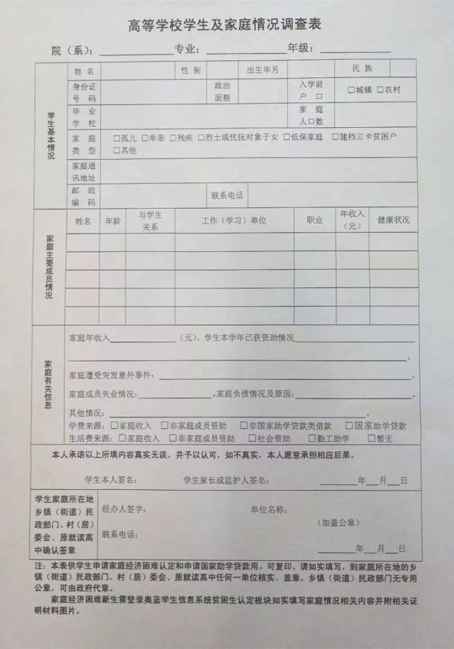 低保证明,残疾证明或家庭所在地政府出具的能证明家庭经济