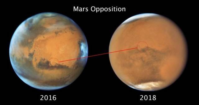 哈勃在火星和土星接近冲日时拍摄的令人惊叹图像