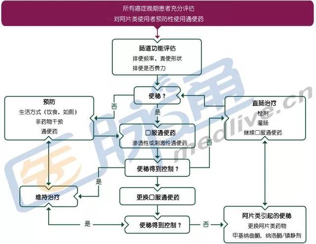 评估和管理  总结 再来张大图总结癌症患者的便秘管理流程