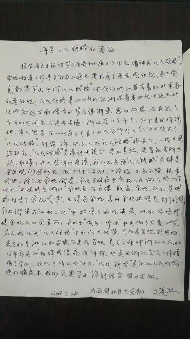 (部分党员手写感悟体会)