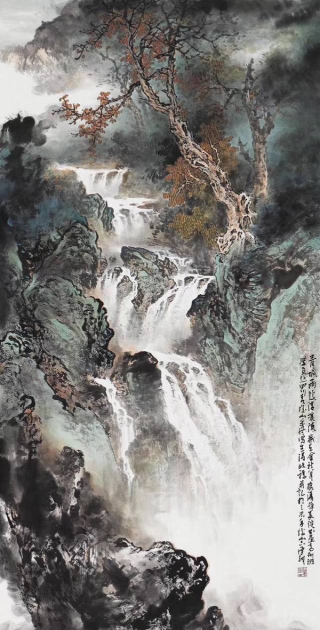 清华大学美术学院书画高研班施云翔青绿彩墨山水画专项研修课程助教