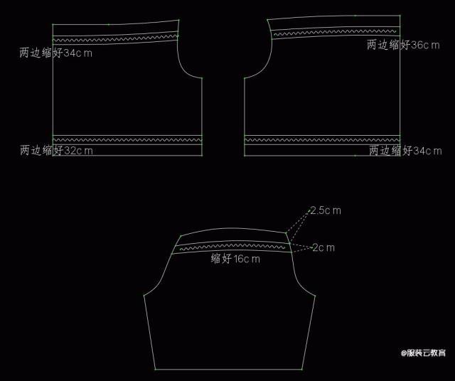 可爱一字领高腰上衣的看图制版