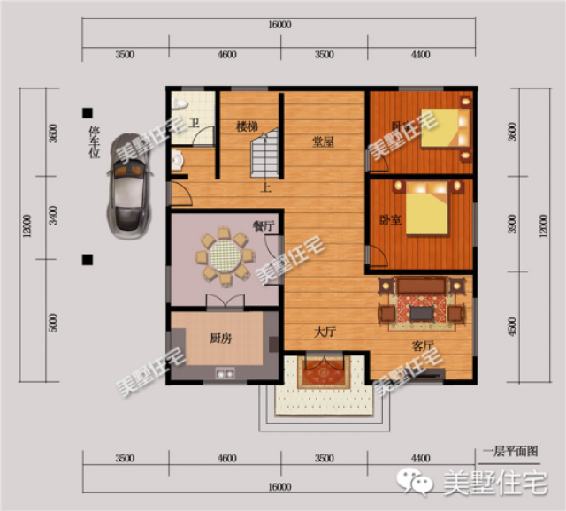 占地面积:129.4平方米 建筑面积:426.