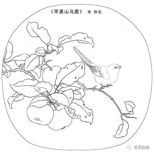 宋| 高清工笔画小品白描稿40幅,临摹必备!