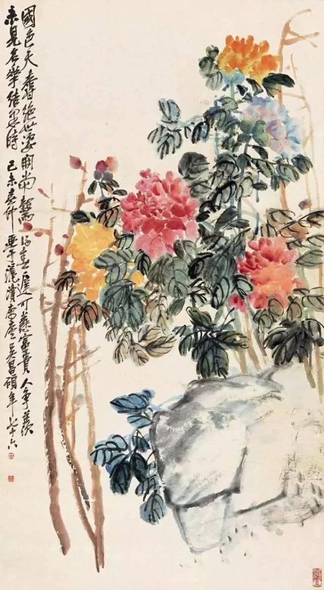 吴昌硕写意花卉精品,艳而不俗!