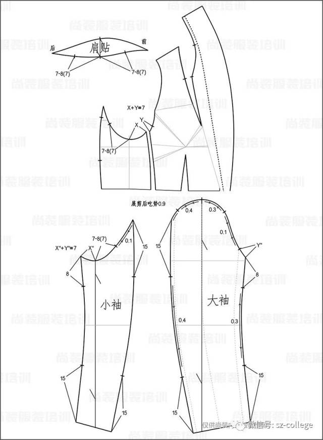 尚装| 青果领中山装式三开身西装制版