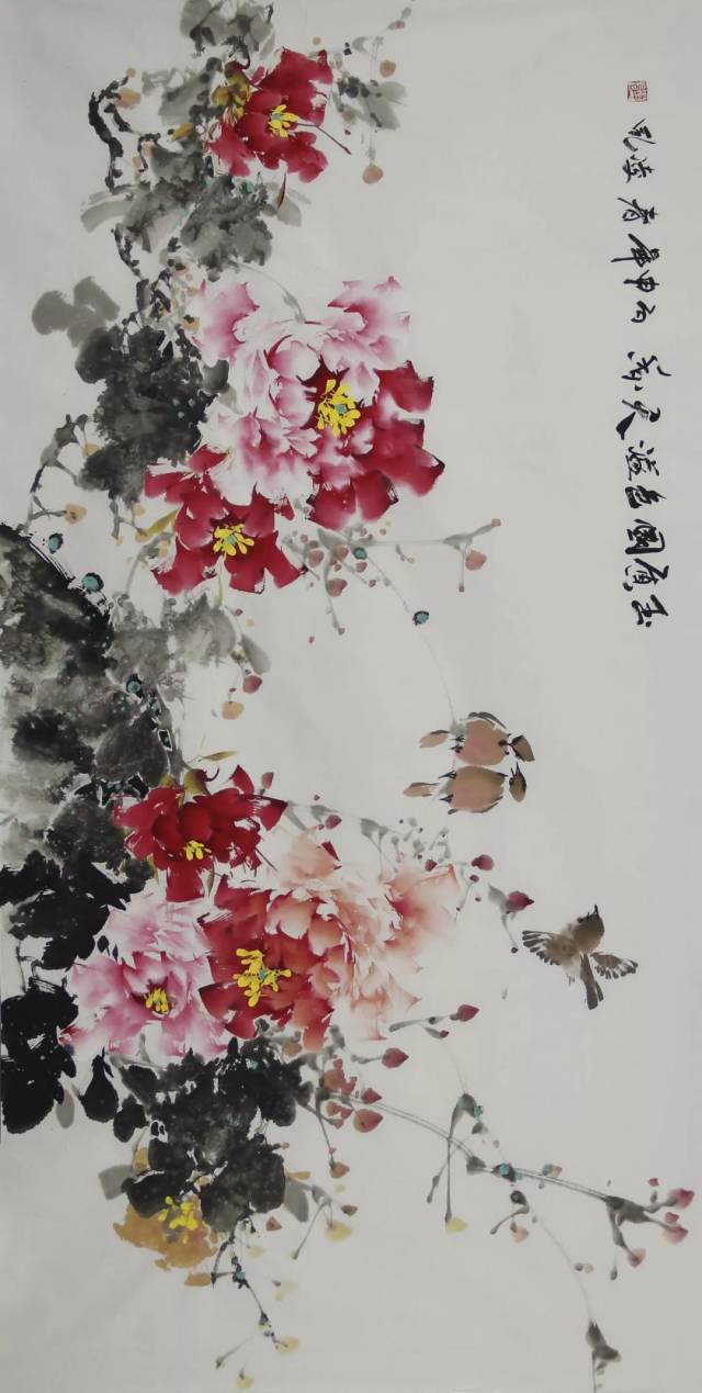 清华美院高研班导师王凌风老师精品牡丹,现低价来袭!