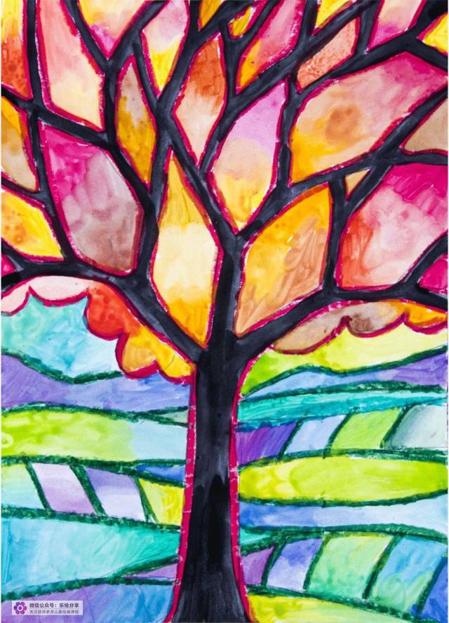 创意儿童美术课堂|我用冷暖色来画一棵树