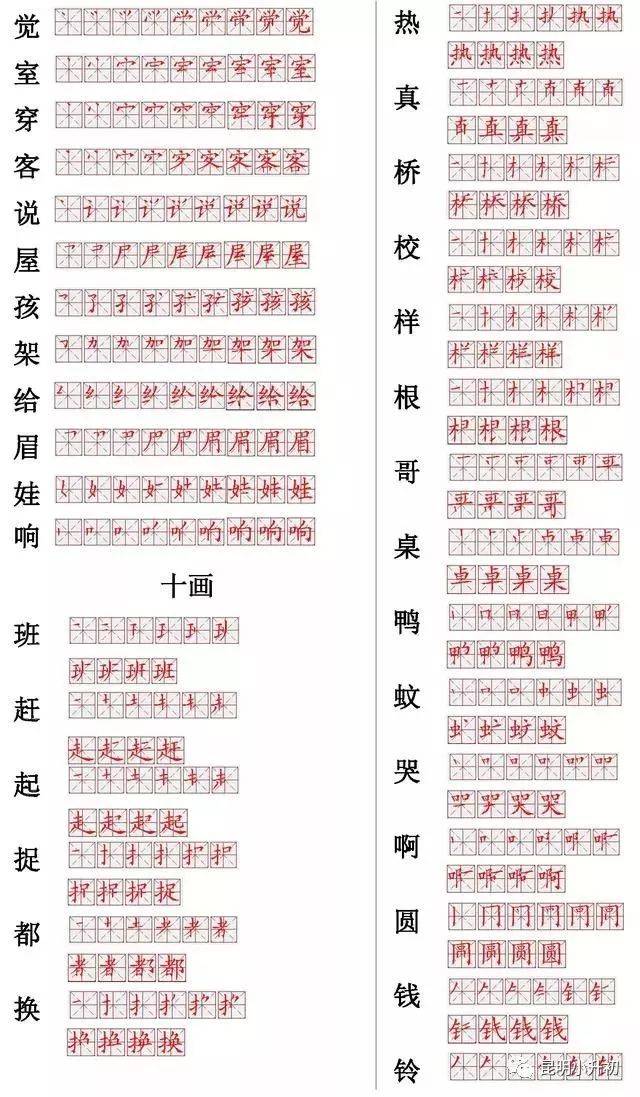小学常用560个汉字笔画笔顺表,暑假让孩子练习