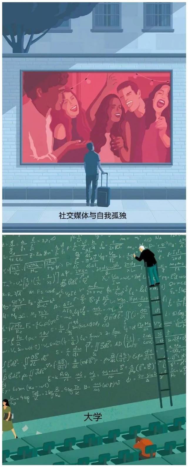 瑞士一位画师用漫画表现出现代生活中的一些场景,自嘲或讽刺,引人深思