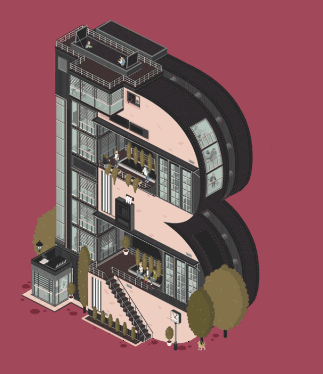 分享一组来自德国插画师  florian schommer创作的字母创意屋,超有
