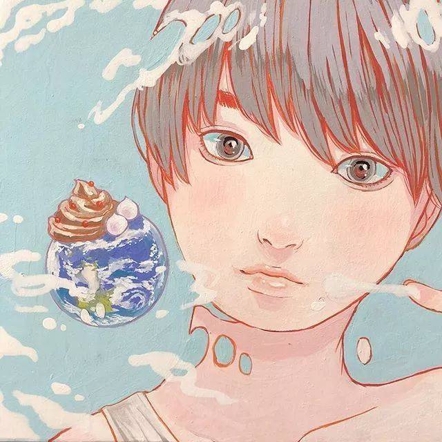 日本插画师 ayako yonemitsu (米満彩子) 她喜欢用丙烯颜料来画画