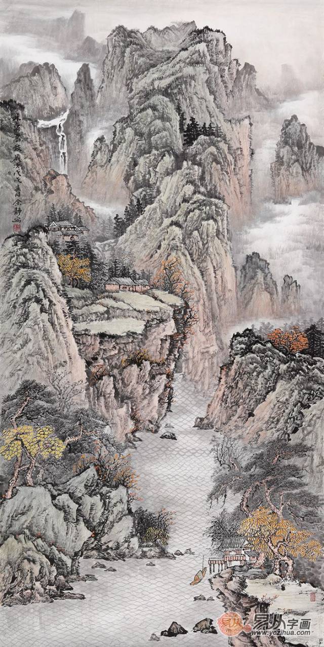 中美协会员余静的经典山水画,简洁优雅的艺术之美