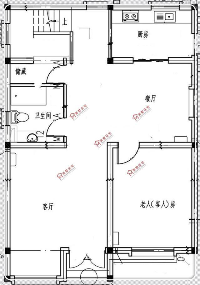 宅基地小的可以来看看,8x11米二层别墅,还带老人房!