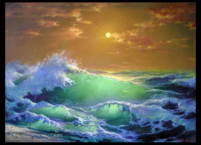 俄罗斯画家george dmitriev《大海~海浪》系列油画作品欣赏