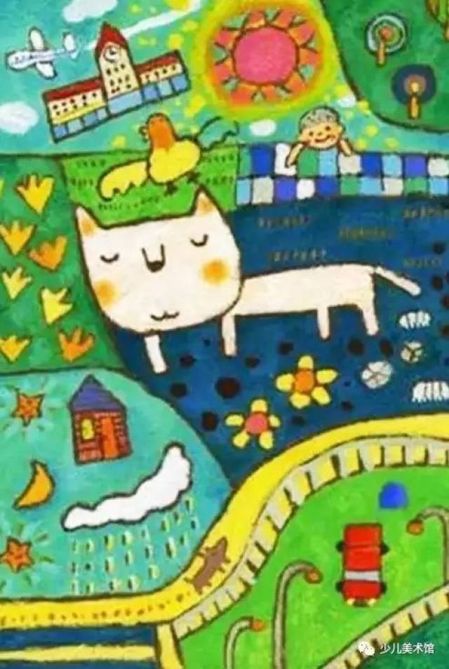 因此,油画棒砂纸画色彩明快,画面统一,更易于孩