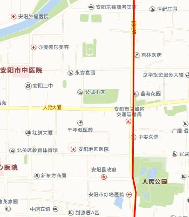 原线路:纱厂—纱厂路—中州路—文峰大道—东风路—盘庚街—漳涧