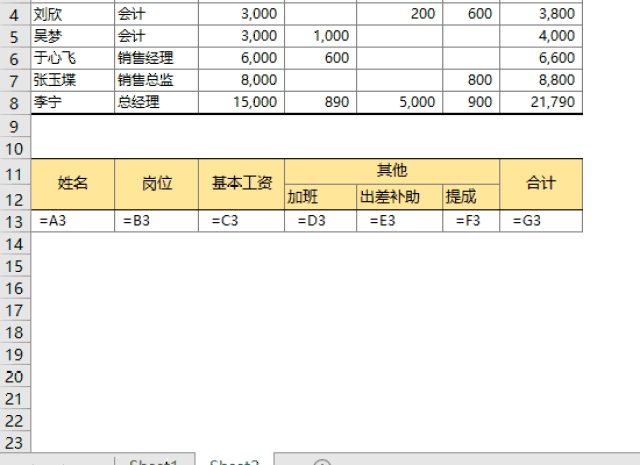 excel工资表简单制作