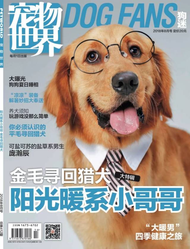 《宠物世界·狗迷》 2018年08月刊封面 金毛寻回猎犬,也就是我们常说