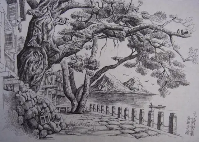 《印度神游2》 纸本 针管笔 马克笔 42x59cm 印度一直是充满神秘色彩