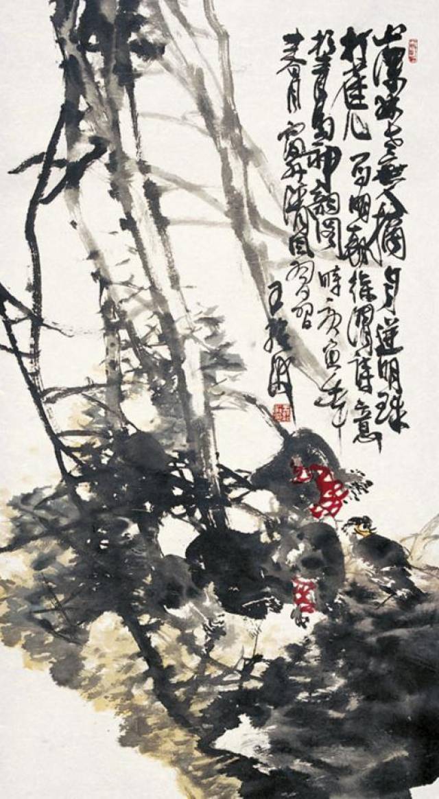 青岛大学美术学院院长王绍波,水彩画《渔歌》