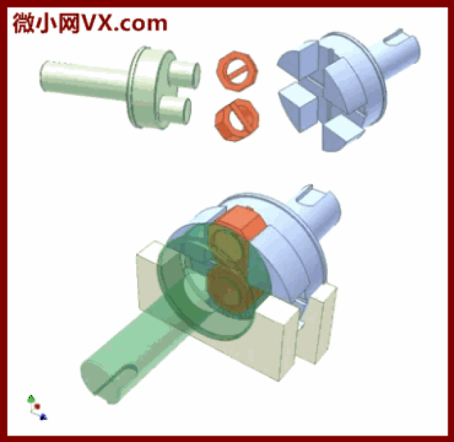 越南设计师设计滑槽齿轮风筝机构gif动态图 适合自造机械自动窗等