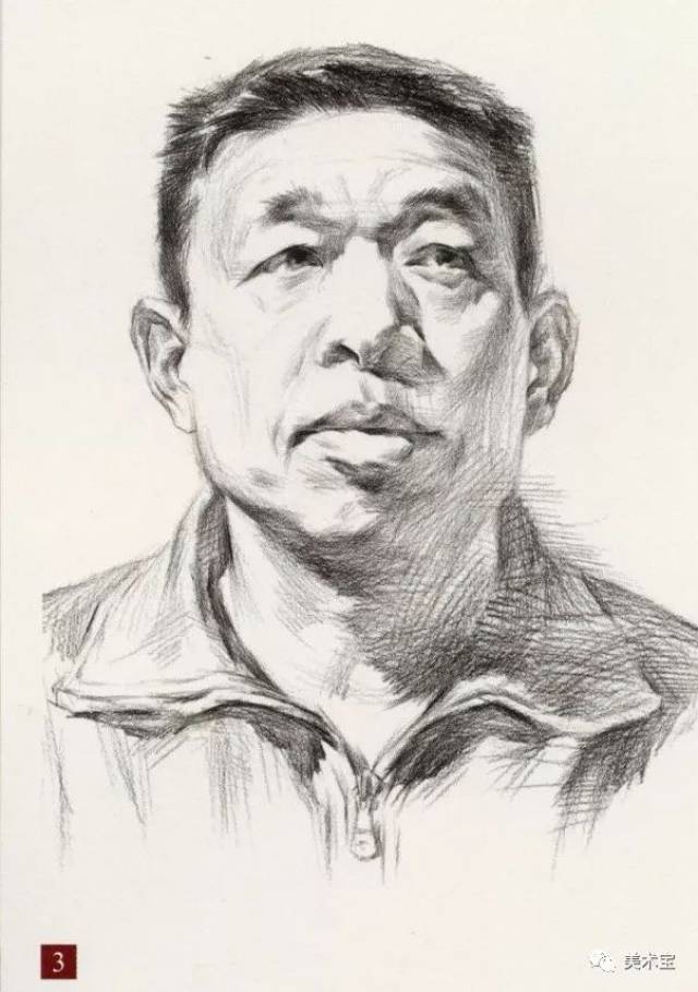 素描头像男中年正面作画步骤