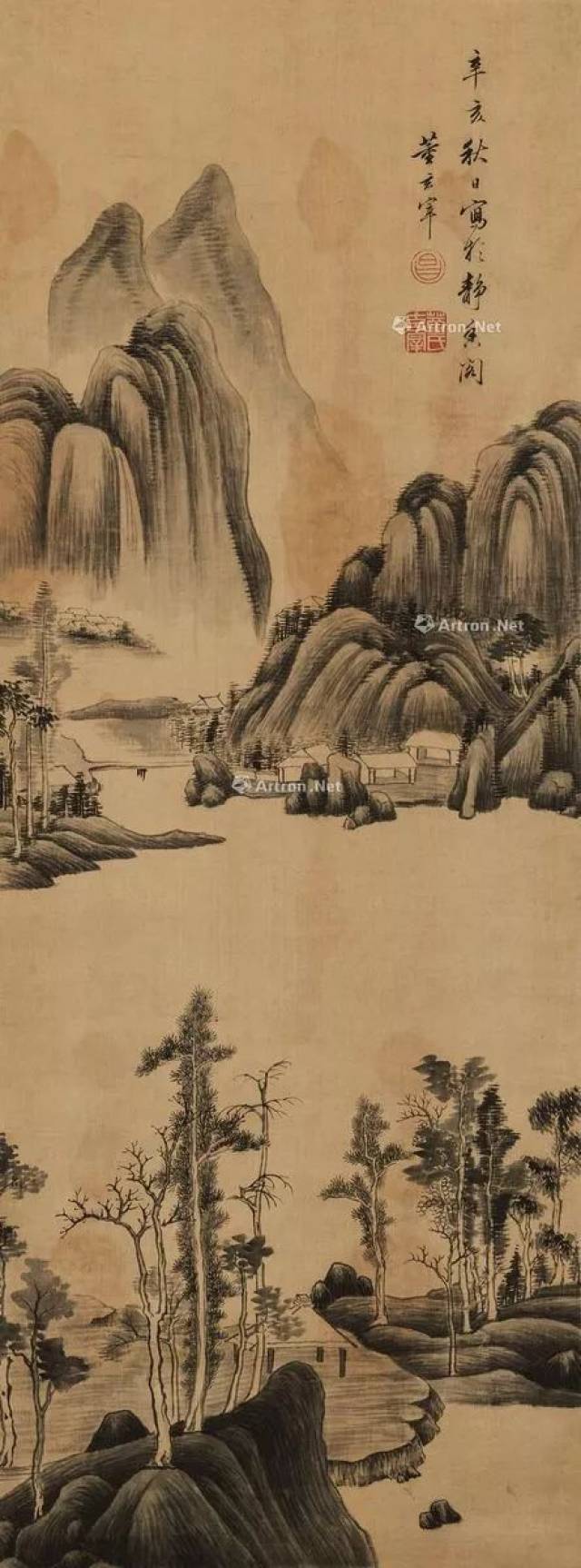 以佛家禅宗喻画,倡"南北宗"论,为"华亭画派"杰出代表,兼有"颜骨赵姿"