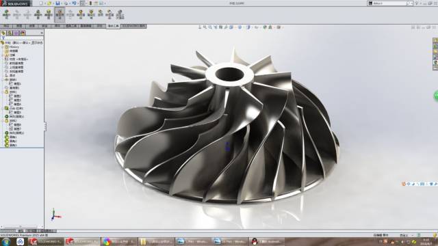 solidworks简单建模:一个叶轮(放样,圆周阵列)