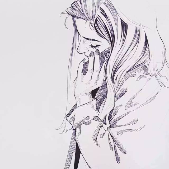 仅靠几支黑色笔就能人物画的时尚,炫酷迷人,飘逸,超厉害的!