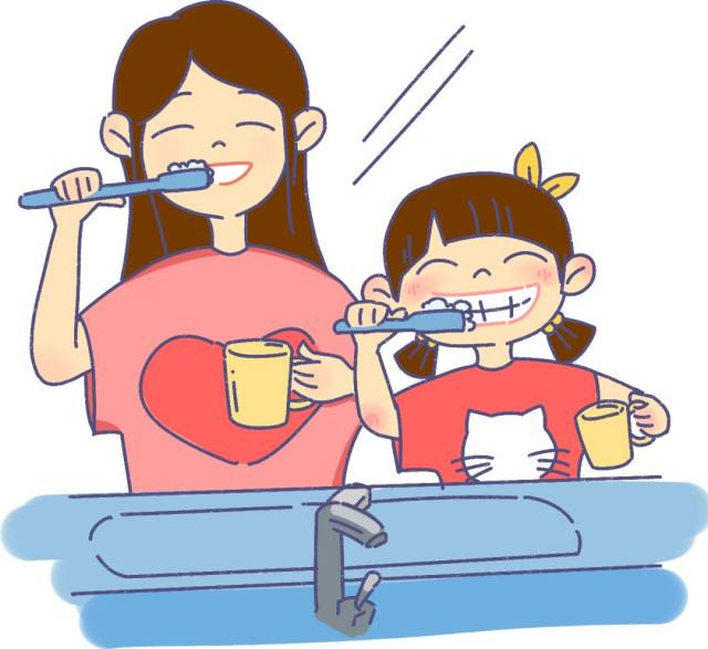 就迎来了真人示范环节啦～ 宝爸宝妈们在家刷牙的时候, 要让孩子知道