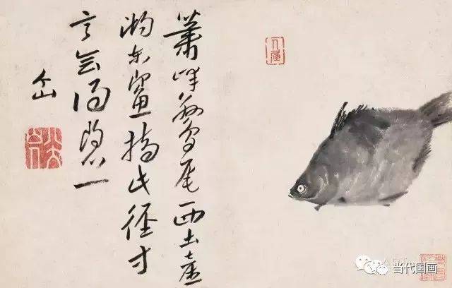 题识:下第有刘蕡,捉月无供奉.欲把问西飞,鹦鹉秦州陇.个山.