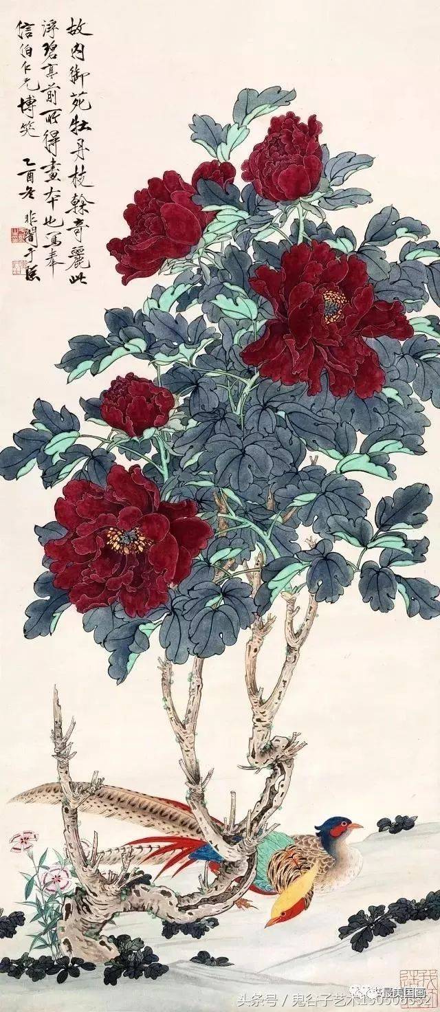 王雪涛画牡丹 4,江寒汀画牡丹 江寒汀(1903-1963,海上画派著名的花鸟
