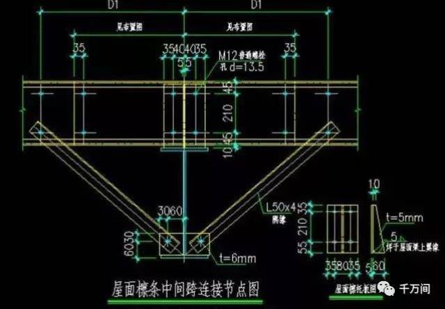 主体钢结构——檩间支撑,斜拉杆,次檩条