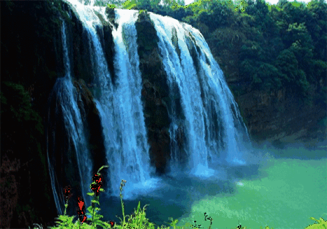 壁纸 风景 旅游 瀑布 山水 桌面 500_350 gif 动态图 动图