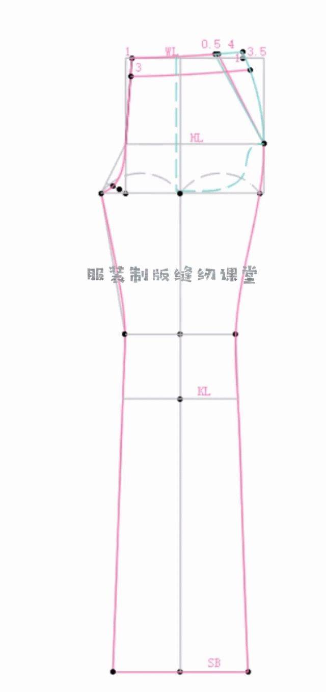 经典喇叭裤的制版方法