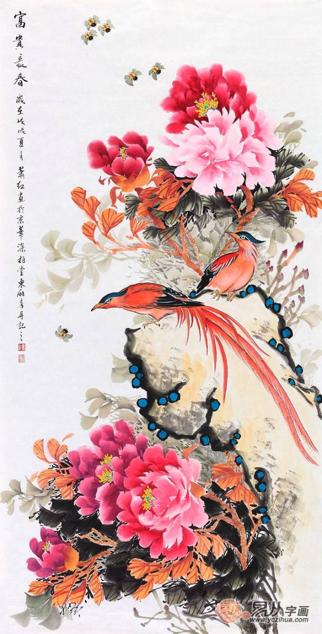 画家萧红最擅长画什么?国画牡丹,工笔灵动,写意传神