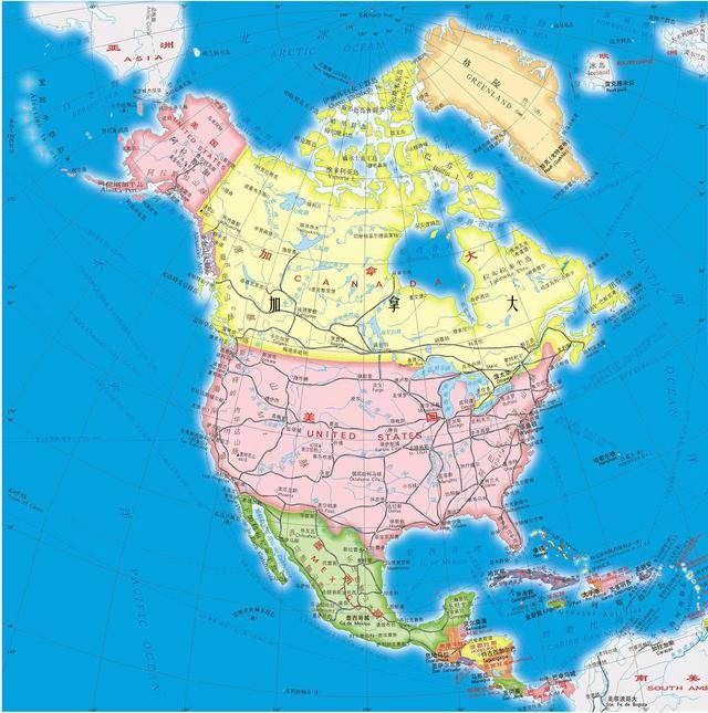 北美洲政区图