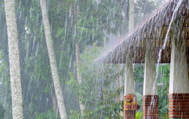 观雨:雨声哗哗,仿佛世间的一切都笼罩在这雨中了