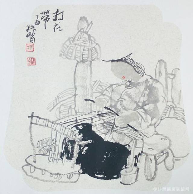 刘铁臂作品 打糍粑