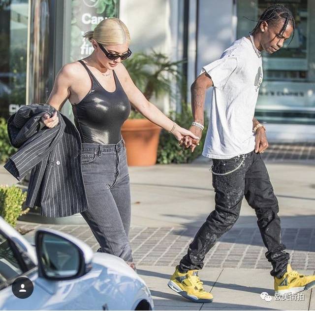 kylie jenner和男友travisscott出街