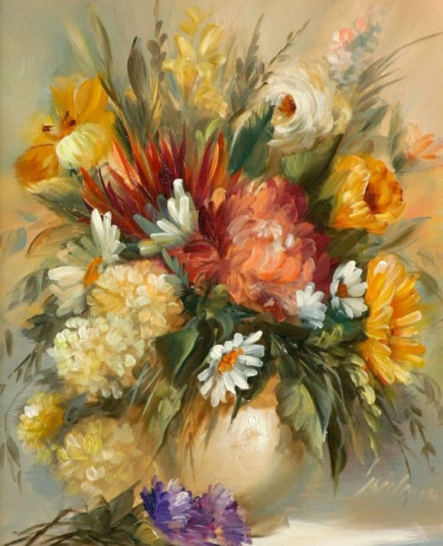 匈牙利女画家苏珊.szidonia花卉油画作品欣赏